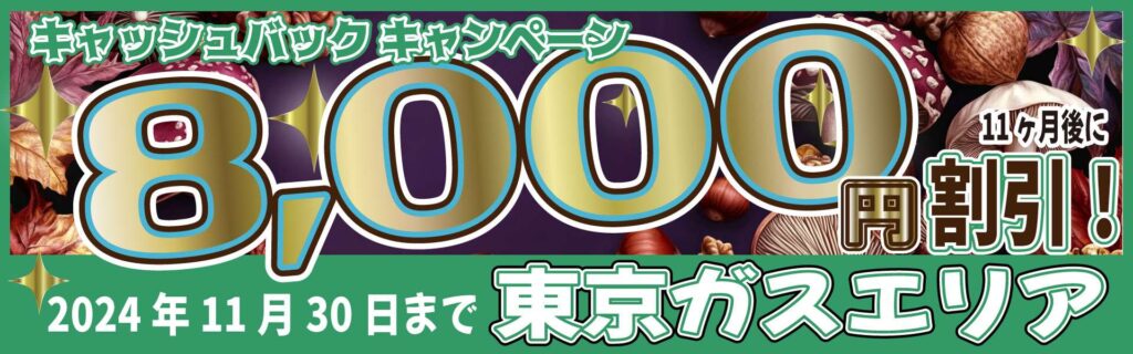 東京ガスエリアキャッシュバックキャンペーン